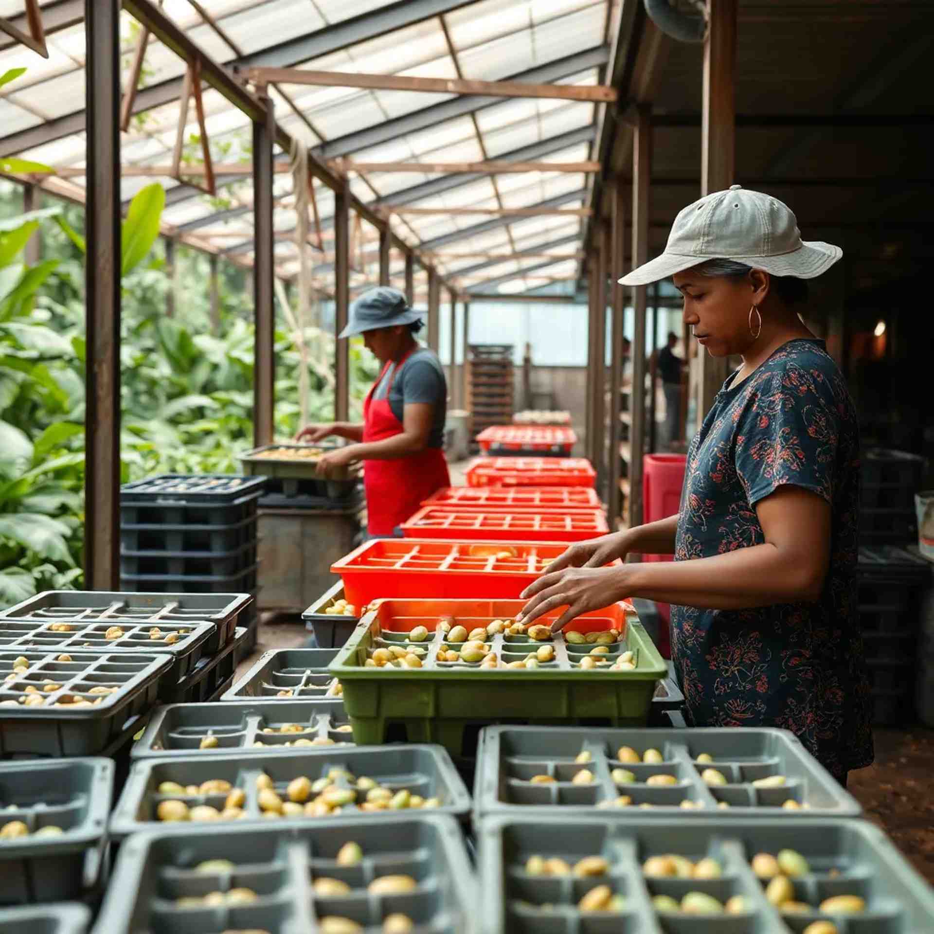 Cocoa plantation trays